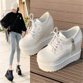 Ghoud Sneakers 12 CM Woman Shoes Casual Elevator Wedge Platform Sneakers Female High Tops Hidden Heels Trainers