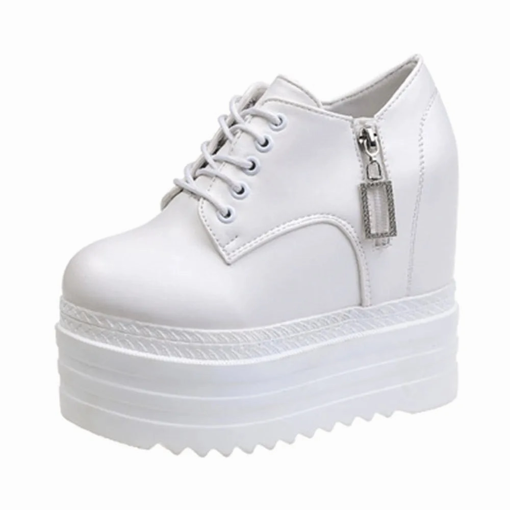 Sneakers That Look Like Feet 12 CM Woman Shoes Casual Elevator Wedge Platform Sneakers Female High Tops Hidden Heels Trainers