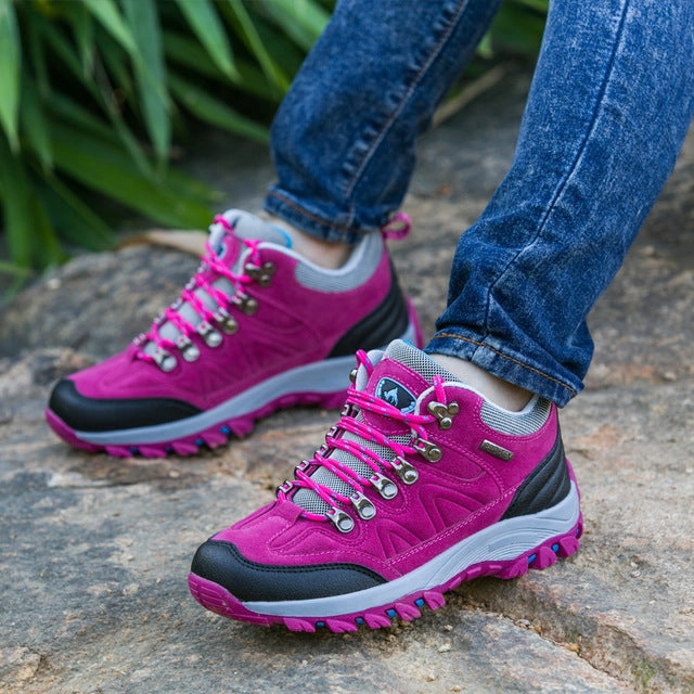2018 Outdoor Women Hiking Shoes Lace Up Climbing Mountaineer Sneaker Trekking Trainer Sport Hiking Shoes Hiking Shoes Auckland