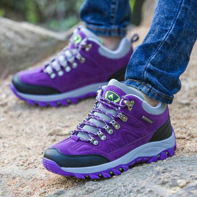 2018 Outdoor Women Hiking Shoes Lace Up Climbing Mountaineer Sneaker Trekking Trainer Sport Hiking Shoes Insulated Hiking Shoes