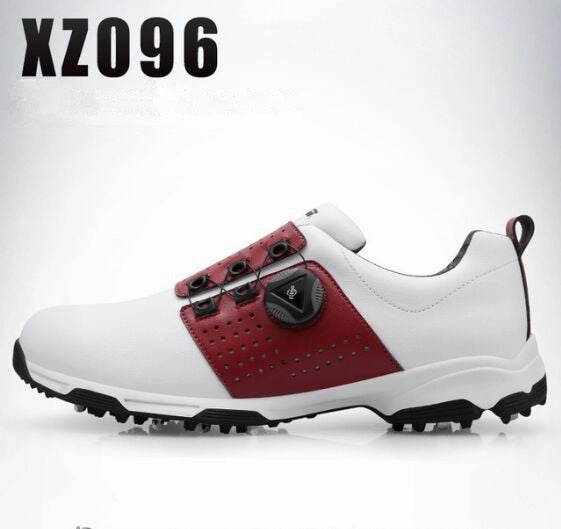 Golf Spikes White Golf 2019 Golf Shoes Men Waterproof Breathable Golf Shoes Rotating Knobs Buckle Slip Resistant Sports Sneakers Outdoor Golf