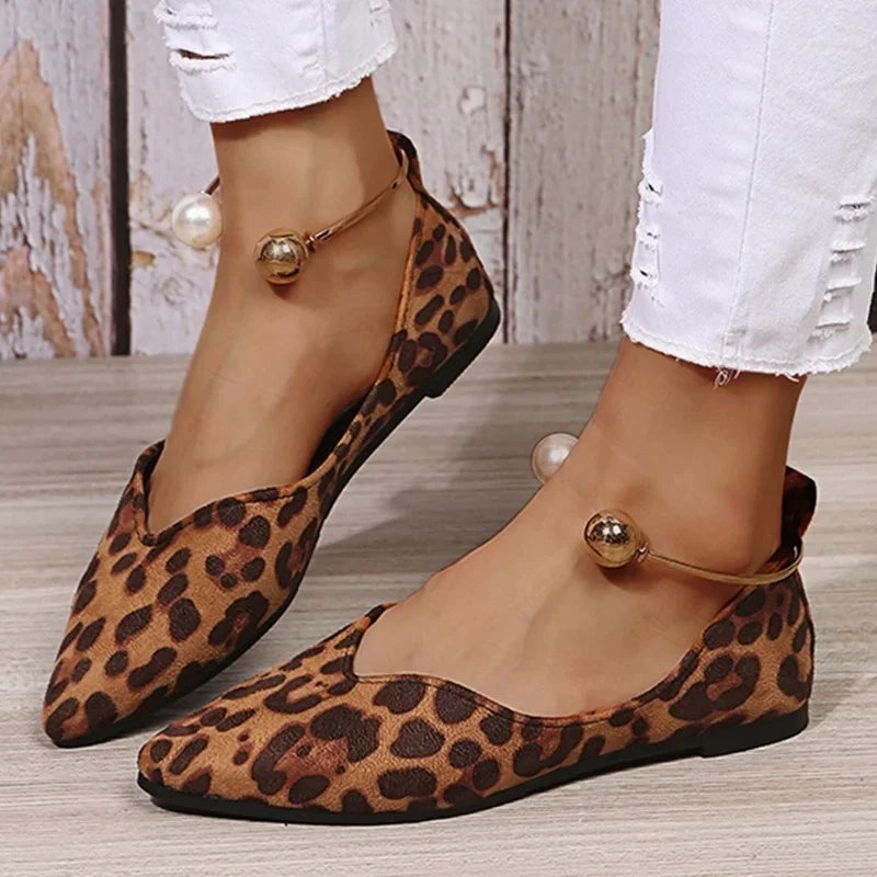2024 Women's Flat Shoes New Summer Fashion Pointed Toe Leopard Print Shoes Casual Breathable Slip-on Flat Outdoor Women Shoes Flats Franco Sarto Shoes