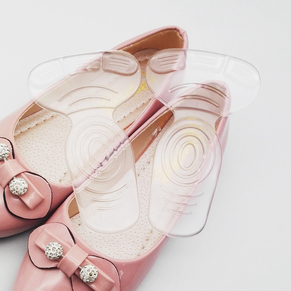 Leather Flat Mary Jane Shoes 2 In 1 T-type Silicone Shoe Heel Pads Liners Inserts Cushion Grip High-heel Insole