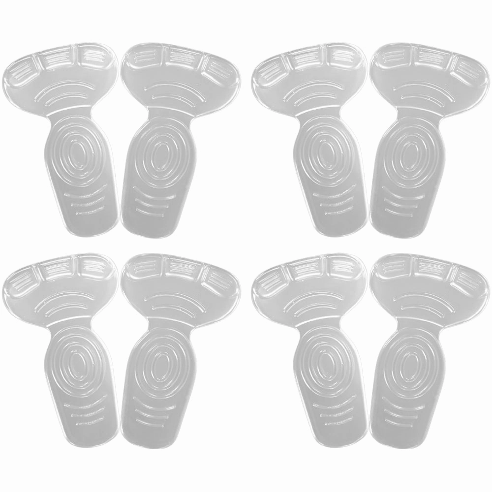 Patent Leather Flat Shoes 2 In 1 T-type Silicone Shoe Heel Pads Liners Inserts Cushion Grip High-heel Insole