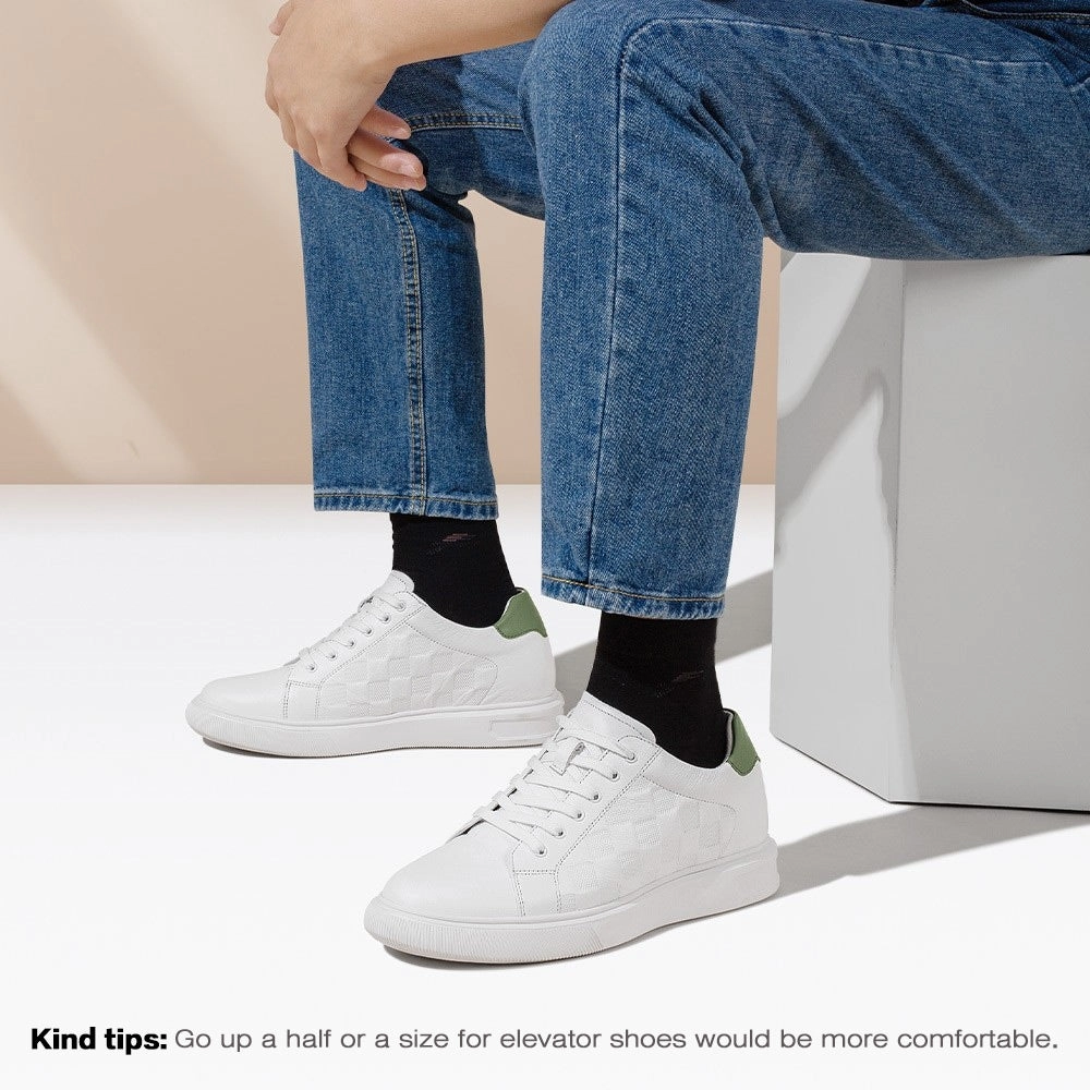 Thick Sole Sneakers 7 CM/2.76 Inches CMR CHAMARIPA  Height Boost White Casual Sneakers