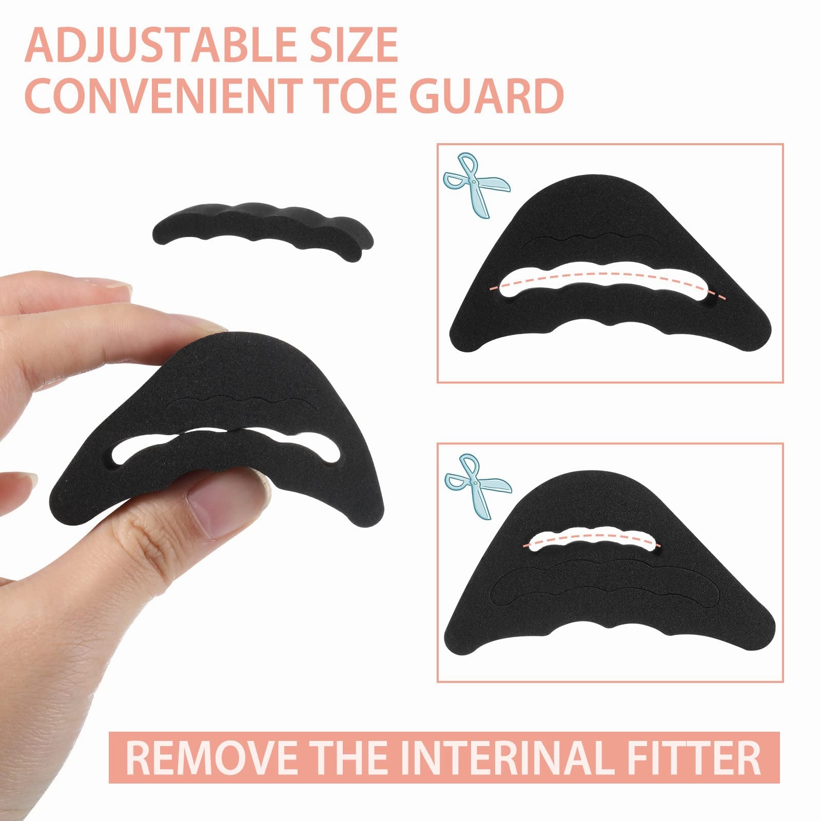 8pcs Foot Cushions & Pads, 2 Pairs Sponge Heel Paste Toe Pads and 2 Pairs Reusable Toe Shoe Heel Filler Inserts Heel Anti-Slip Wear Feet Fit Most Shoes Rave Platform Boots