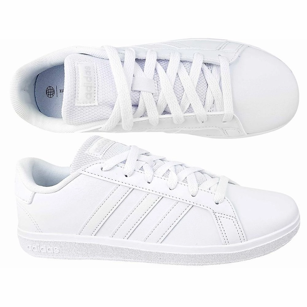 Tiger Print Adidas Shoes .Adidas Youth Grand Court 2.0 K - FTWHITE/FTWHITE/GREONE - (FZ6158) - GAN - R2L14