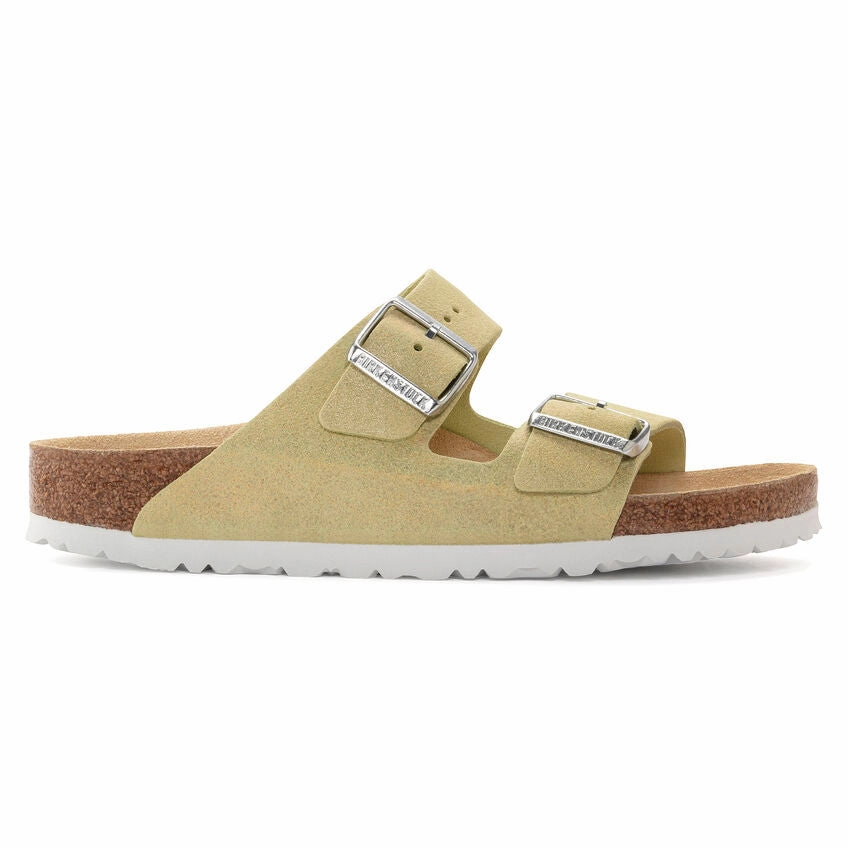 Anti Slip Hiking Shoes 'Birkenstock' Women's Arizona Suede Leather Sandal - Shimmering Popcorn