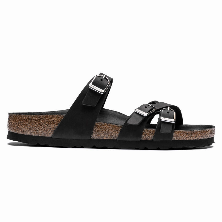 'Birkenstock' Women's Franca Leather Sandal - Black Rock Climbing Shoes South Africa