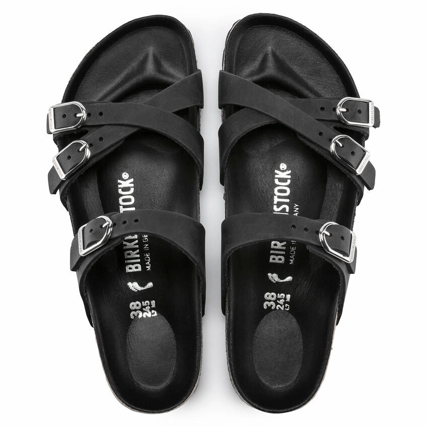 'Birkenstock' Women's Franca Leather Sandal - Black Lacing Techniques For Hiking Shoes