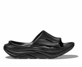 'Hoka' Men's Ora Recovery Slide 3 - Black / Black Shoes For Heel Spurs