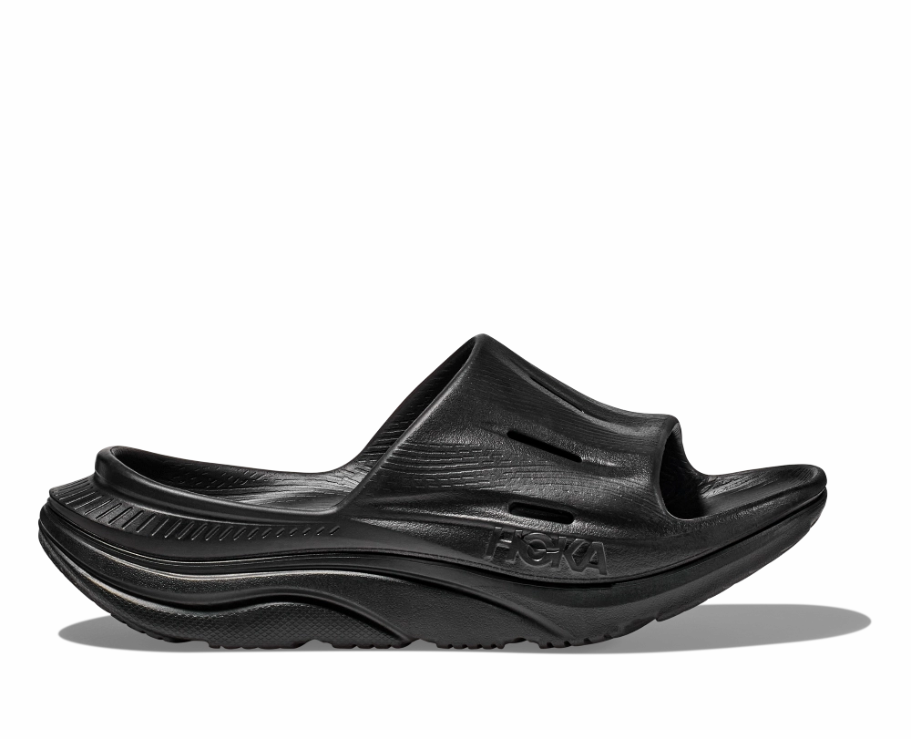 'Hoka' Men's Ora Recovery Slide 3 - Black / Black Top Shoes