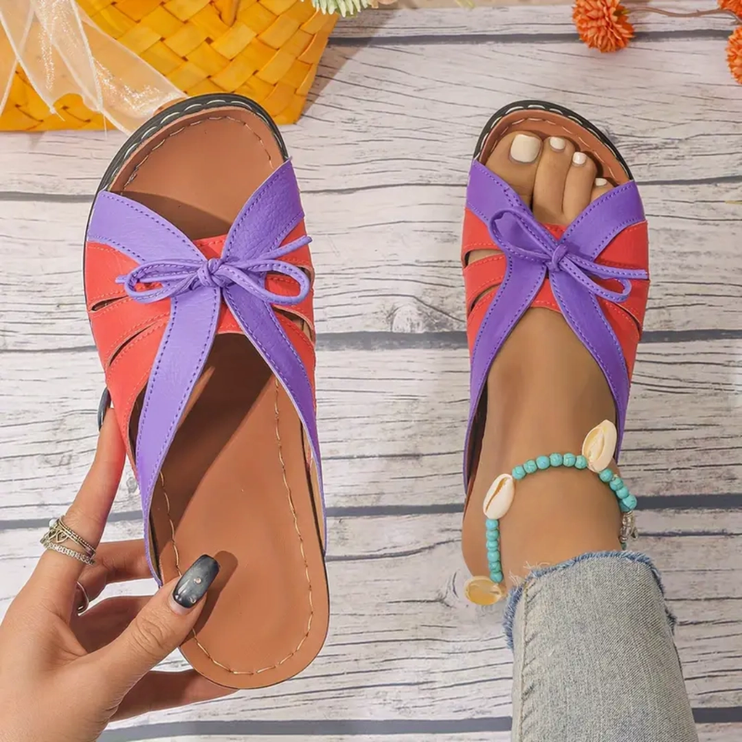 Uniqcomfy Colorful Bowknot Arch Support Open Toe Sandals Sandals Resort Cancun Mexico