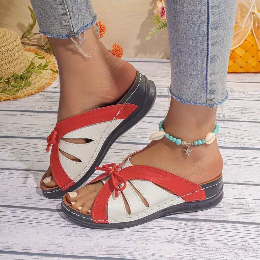 Uniqcomfy Colorful Bowknot Arch Support Open Toe Sandals Sandals Aruba All Inclusive