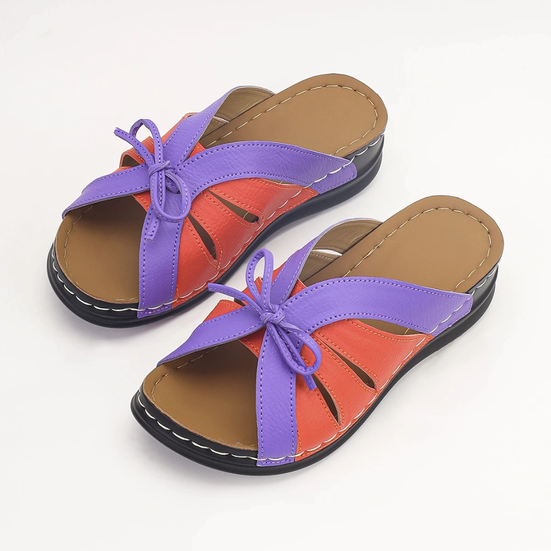 Swords And Sandals Uniqcomfy Colorful Bowknot Arch Support Open Toe Sandals