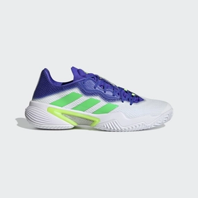 adidas BARRICADE Tennis Shoes | White-Blue-Green | Men's Adidas Javelin Shoes