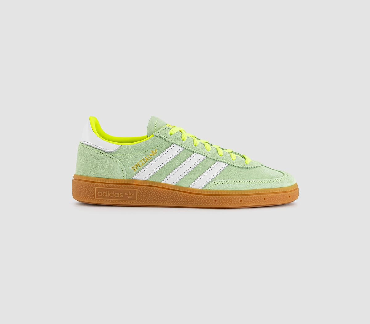 adidas Handball Spezial Trainers Solar Yellow White Gold Metallic Adidas Donovan Mitchell Shoes