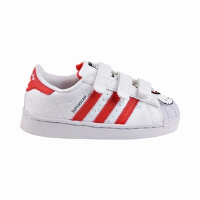 Adidas Hello Kitty Superstar Little Kids' Shoes Cloud White-Vivid Red-Core Black Adidas Brand 3 Stripes Shoes