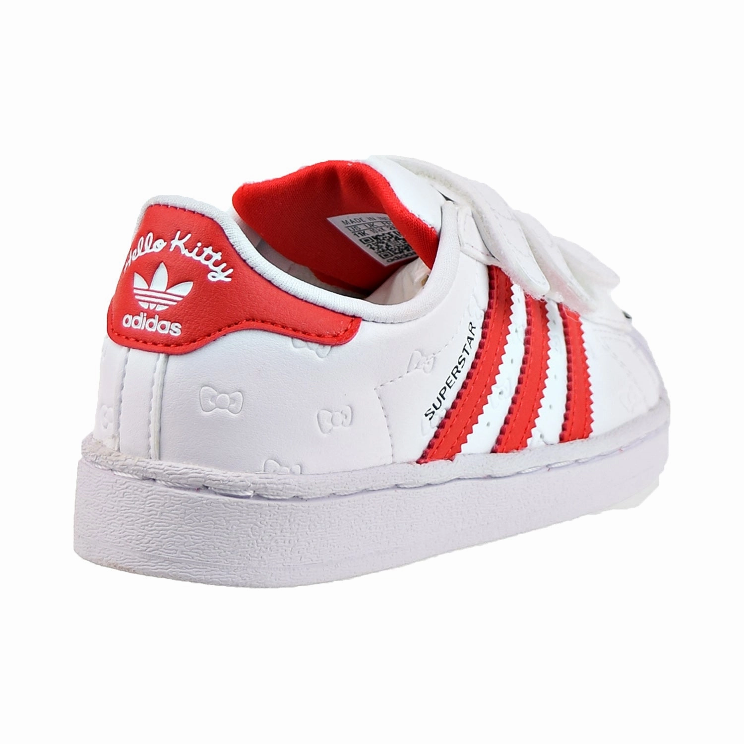 Adidas X Pharrell Williams Shoes Adidas Hello Kitty Superstar Little Kids' Shoes Cloud White-Vivid Red-Core Black
