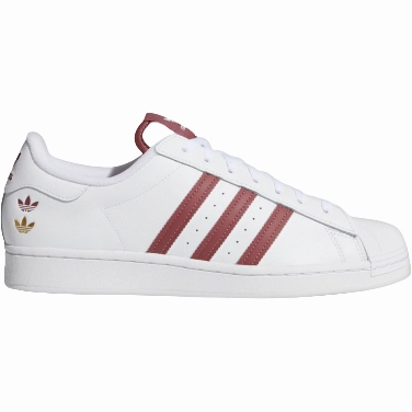 Adidas Men's Superstar Shoes - Cloud White / Quiet Crimson / Gold Foil Indoor Soccer Shoes Adidas F50