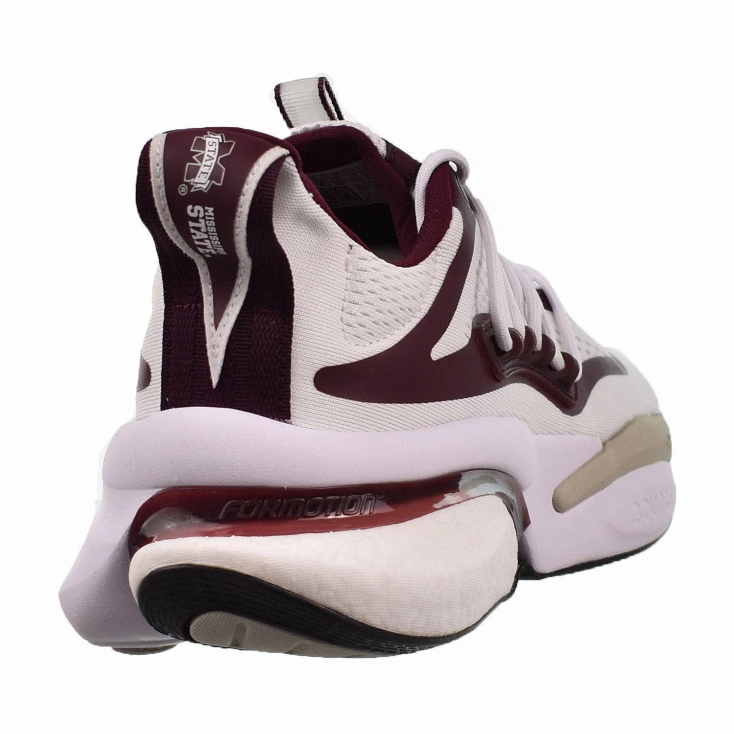 Adidas Mississippi State Alphaboost V1 Men's Shoes Cloud White-Team Maroon 2 Low Top Adidas Shoes