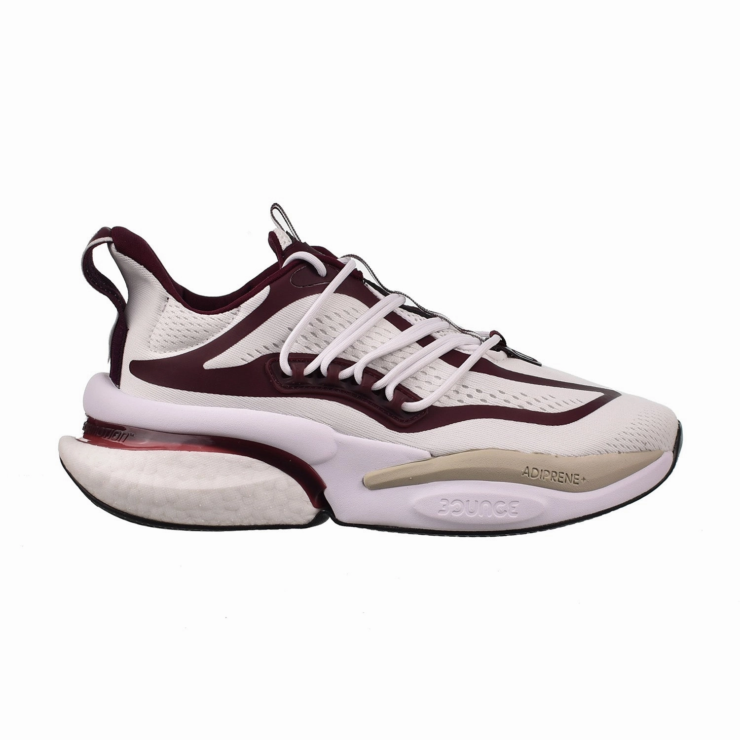 Adidas With The 3 Stripes Shoes Adidas Mississippi State Alphaboost V1 Men's Shoes Cloud White-Team Maroon 2