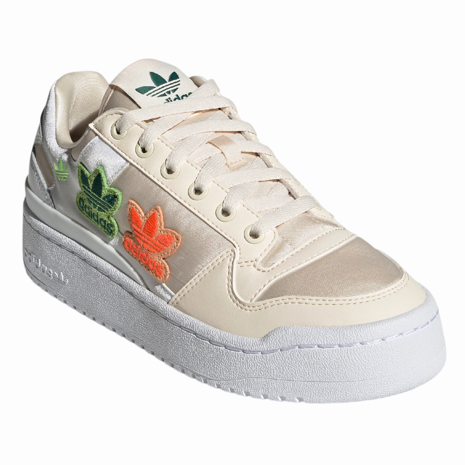 adidas Originals Womens Forum Bold Embroidered Trefoils - White White Adidas Shoes
