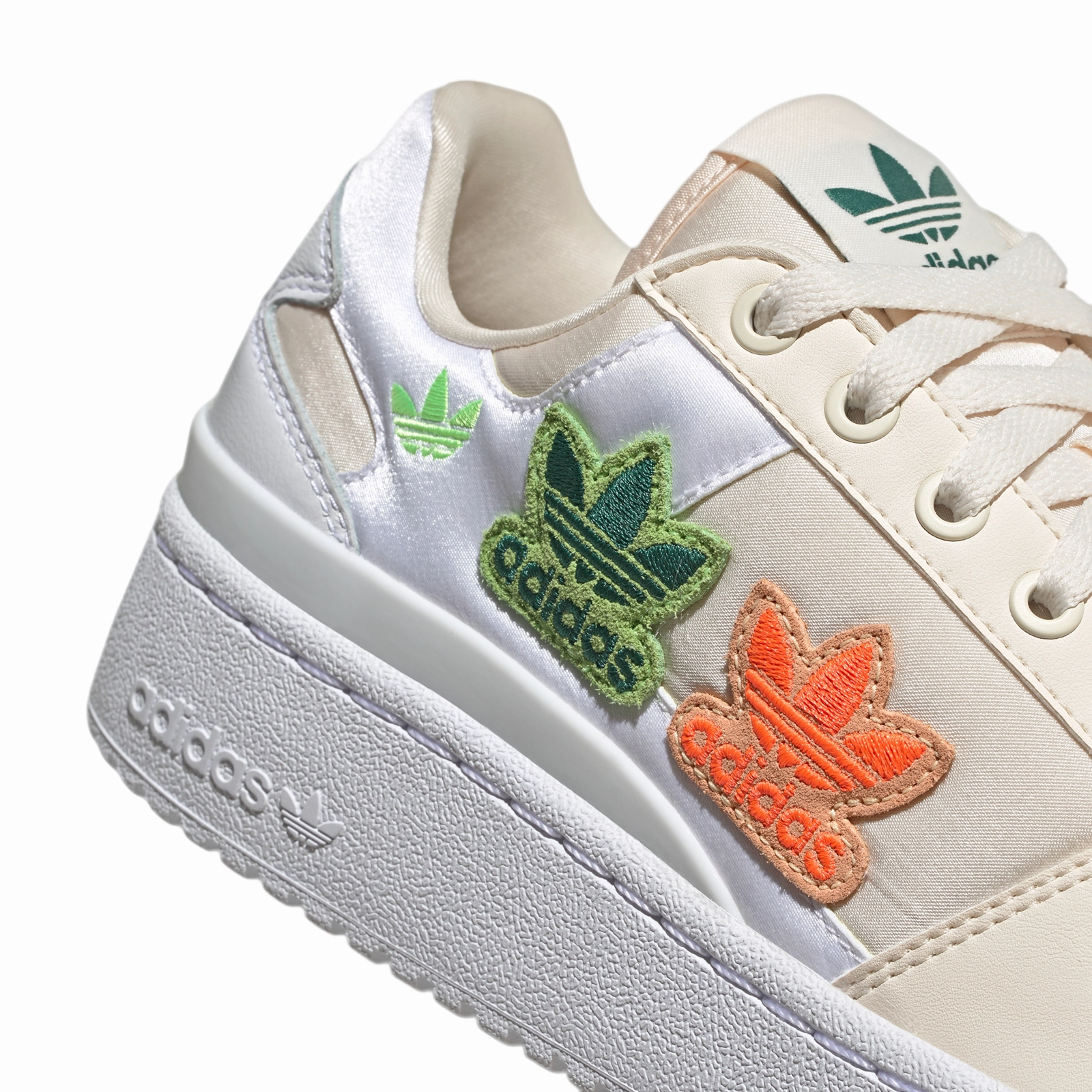 adidas Originals Womens Forum Bold Embroidered Trefoils - White Adidas Shoes For Sale