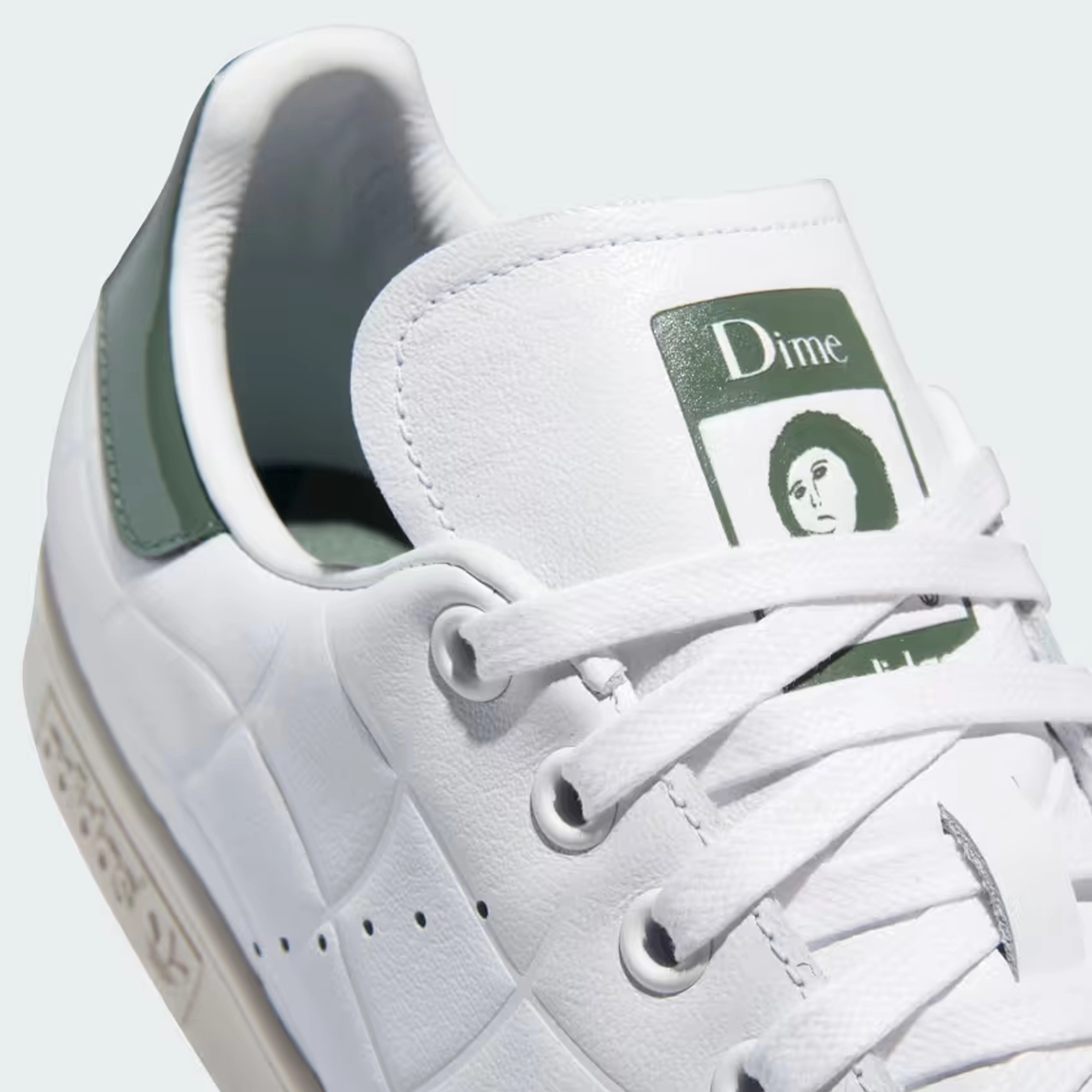 Adidas Skateboarding X Dime Stan Smith Skate Shoes - Cloud White / Collegiate Green / Green Oxide Adidas Step In Shoes