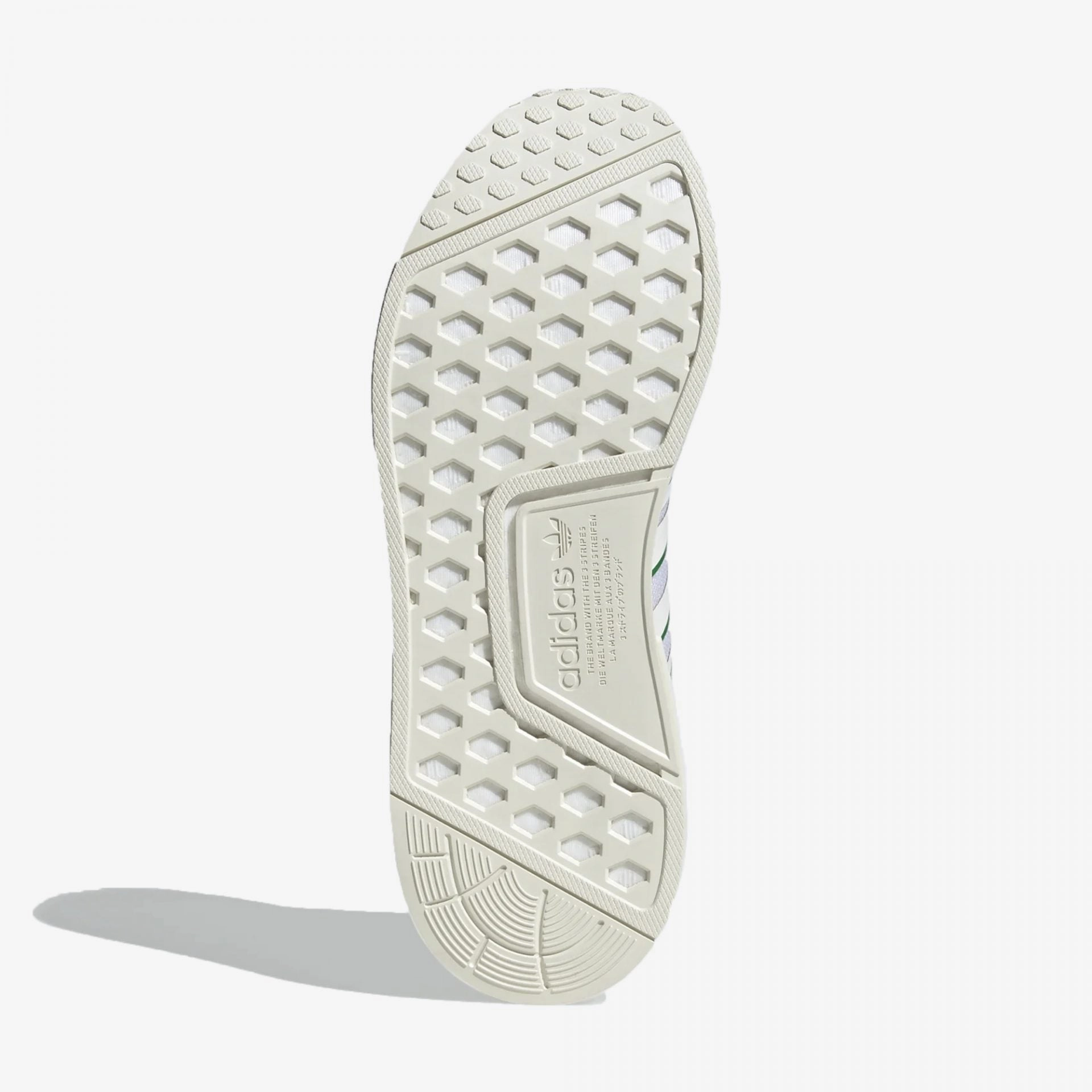 Adidas Originals | NMD_R1  { OFF WHITE/GREEN Futsal Shoe Adidas