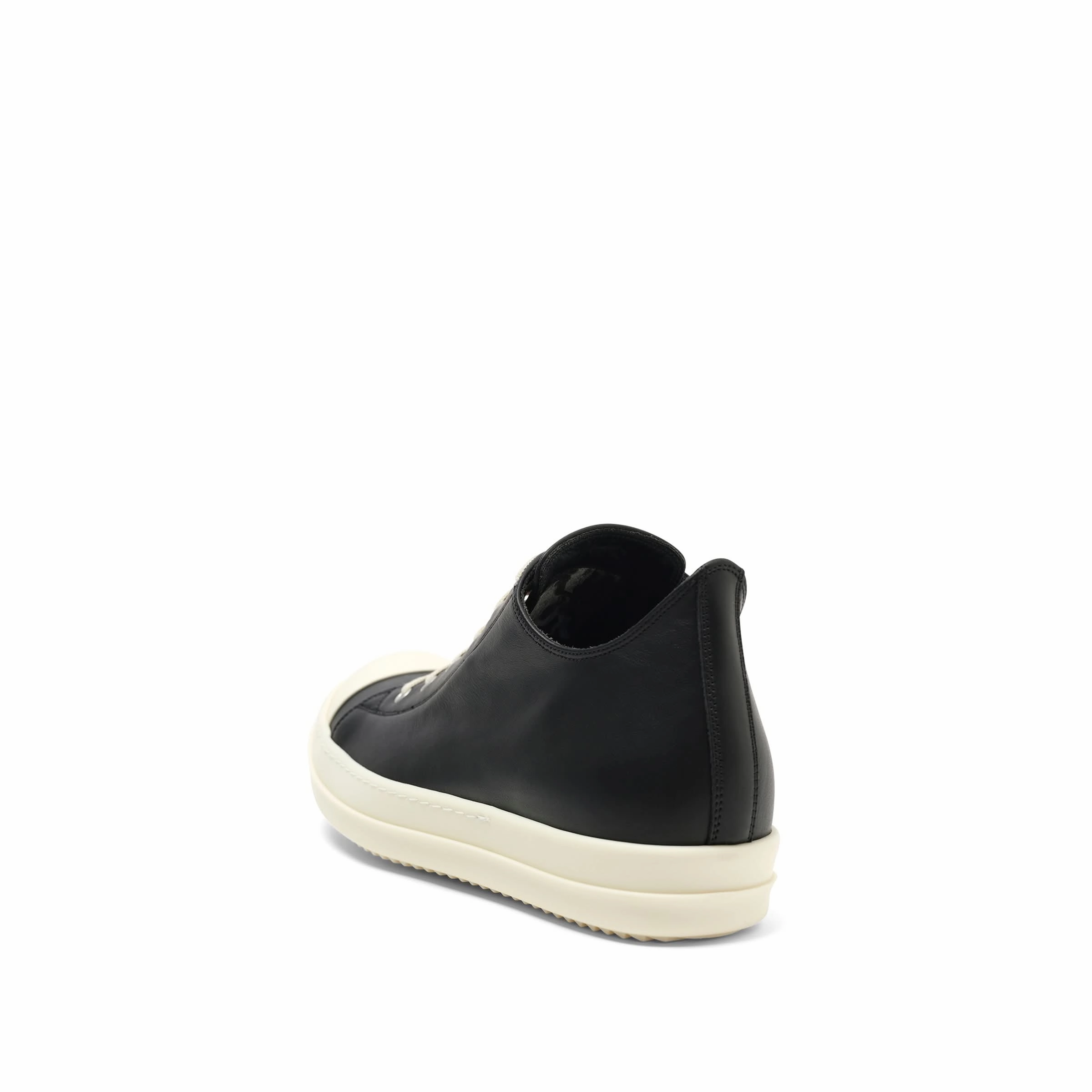 Platform Heel Sneakers Full Grain Calf Low Sneaker in Black/Milk