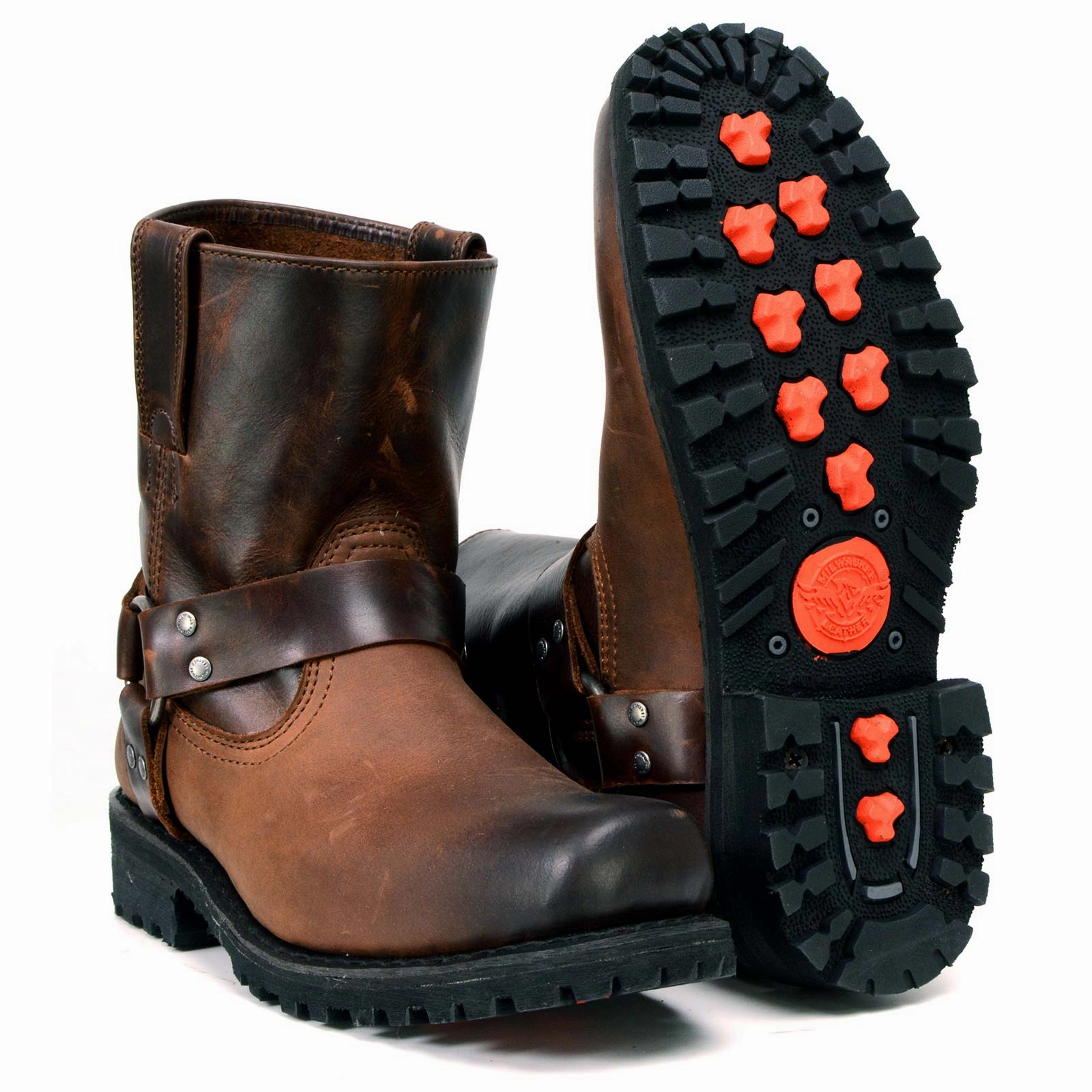 ML Full Grain Two-Tone Easy Pull-On Motorcycle Harness Boots Childrens Winter Snow Boots