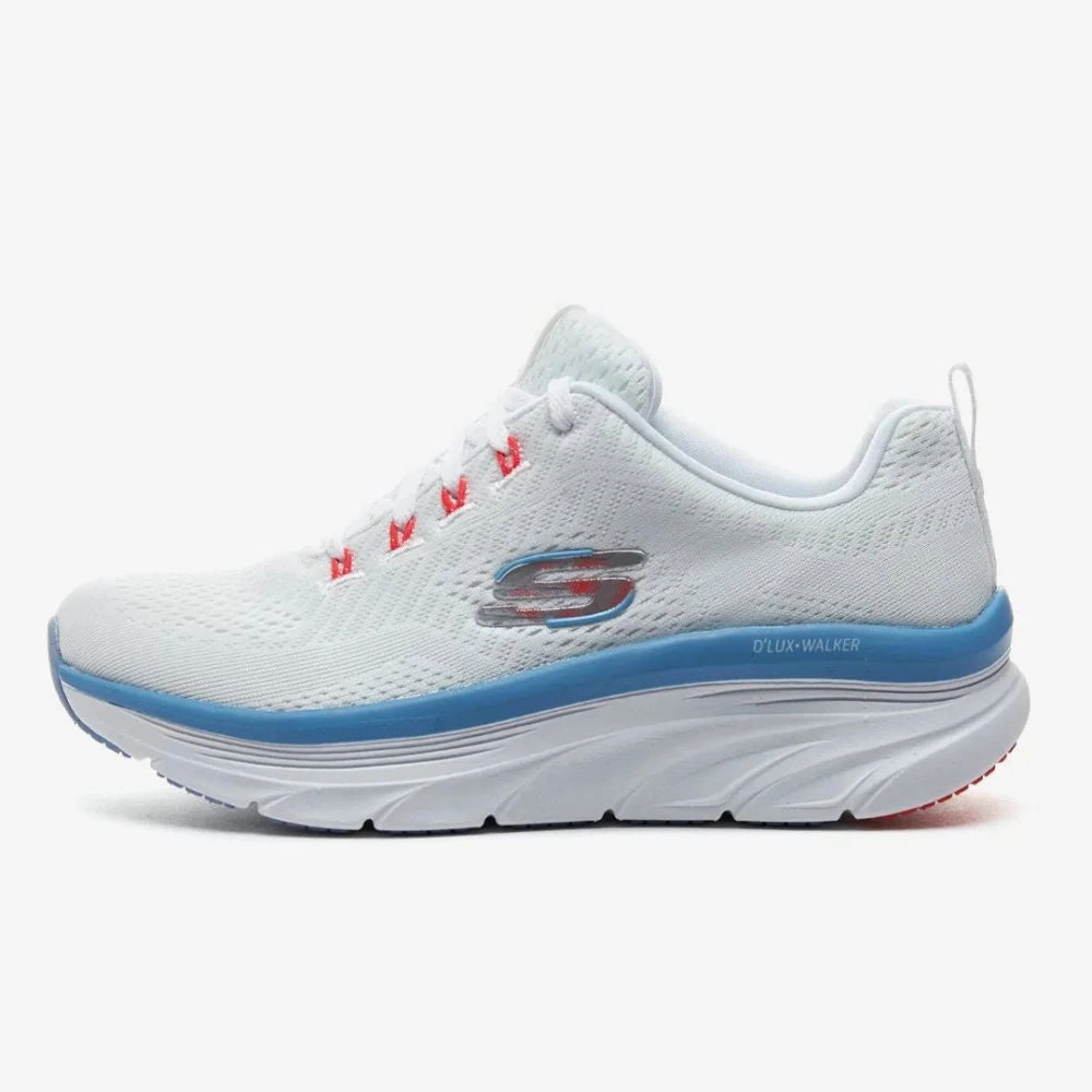 Best Flat Foot Sneakers SKECHERS D'lux Walker Fresh Finesse 149368 Women 149820-WHT
