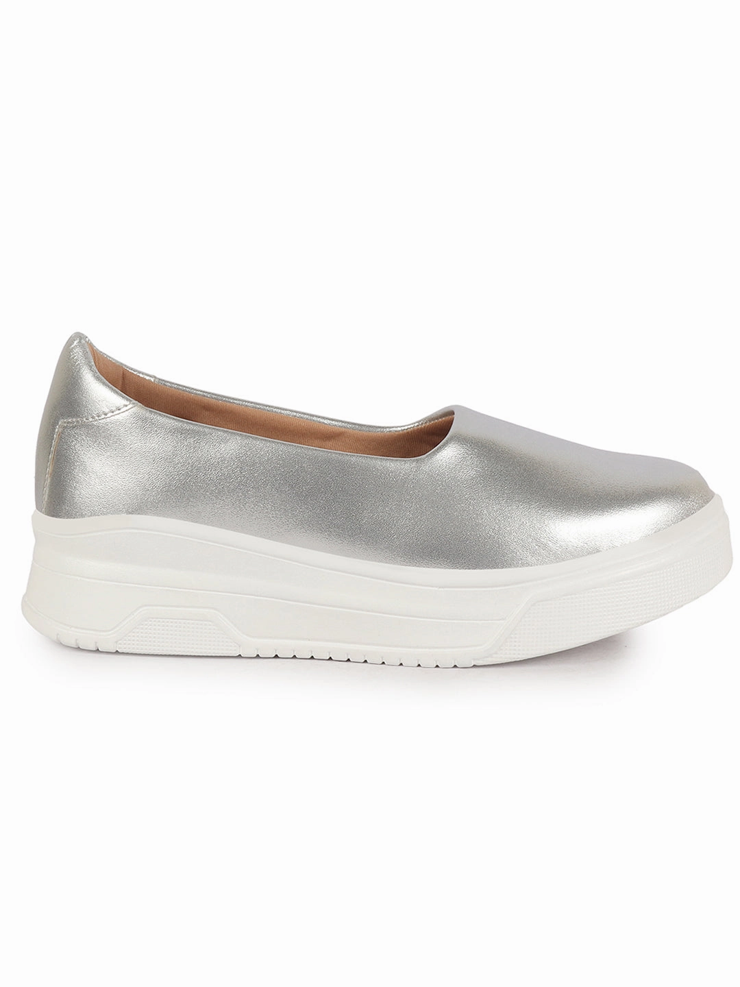 Best Business Casual Shoes For Plantar Fasciitis Women Silver Height Enhancer Lightweight Glitter Slip On Shoes|Memory Cushion Insole|Party Slip On All Season Casual Shoe