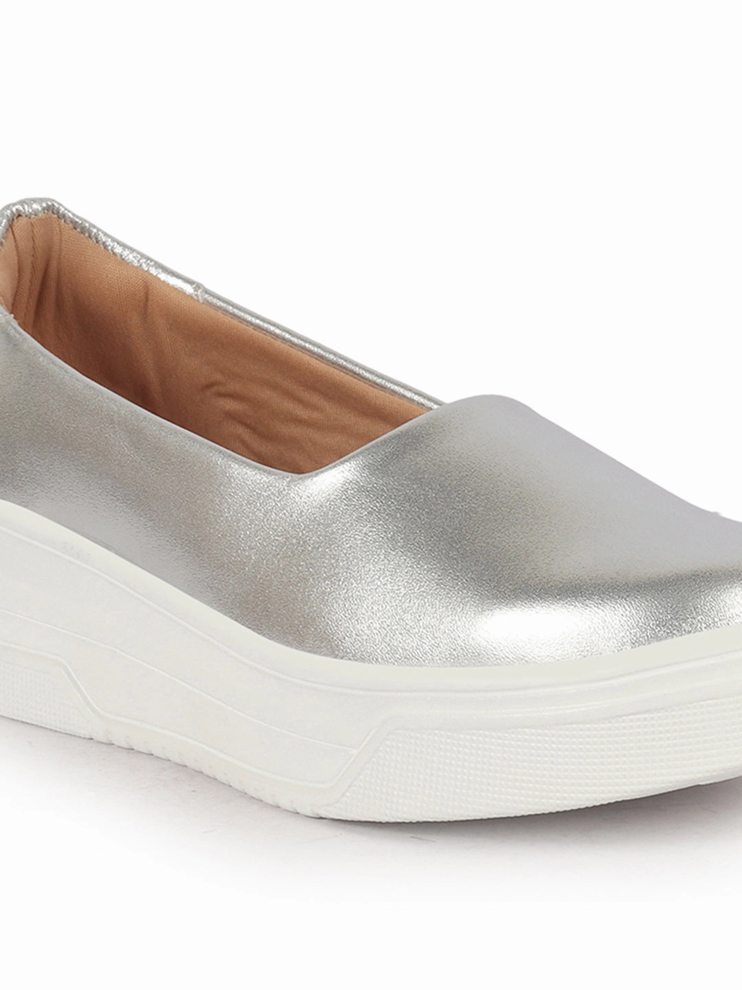 Women Silver Height Enhancer Lightweight Glitter Slip On Shoes|Memory Cushion Insole|Party Slip On All Season Casual Shoe Casual Snow Shoes