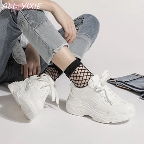 Naot Casual Shoes ALL YIXIE 2019 New Summer White Mesh Women Sneakers Fashion Thick Bottom Womens Platform Sneakers Casual Shoes Zapatos De Mujer