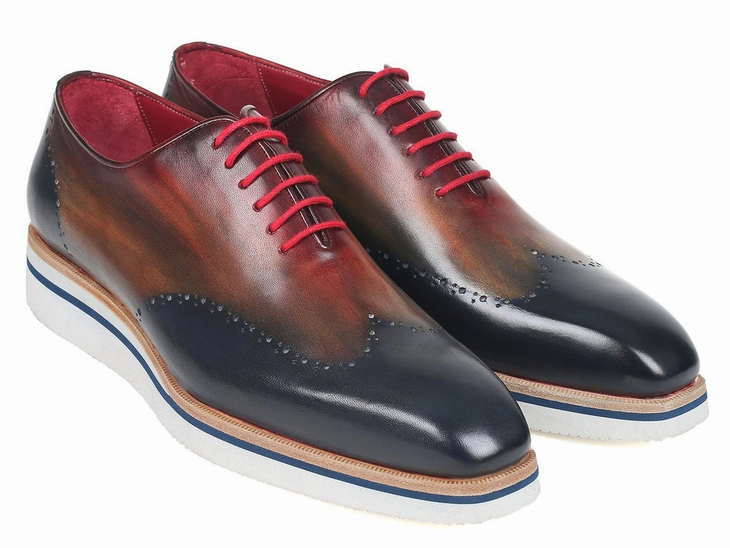 Good Casual Shoes Paul Parkman Men's Smart Casual Wingtip Oxfords Multi-Color (ID#187-MIX-NVY)