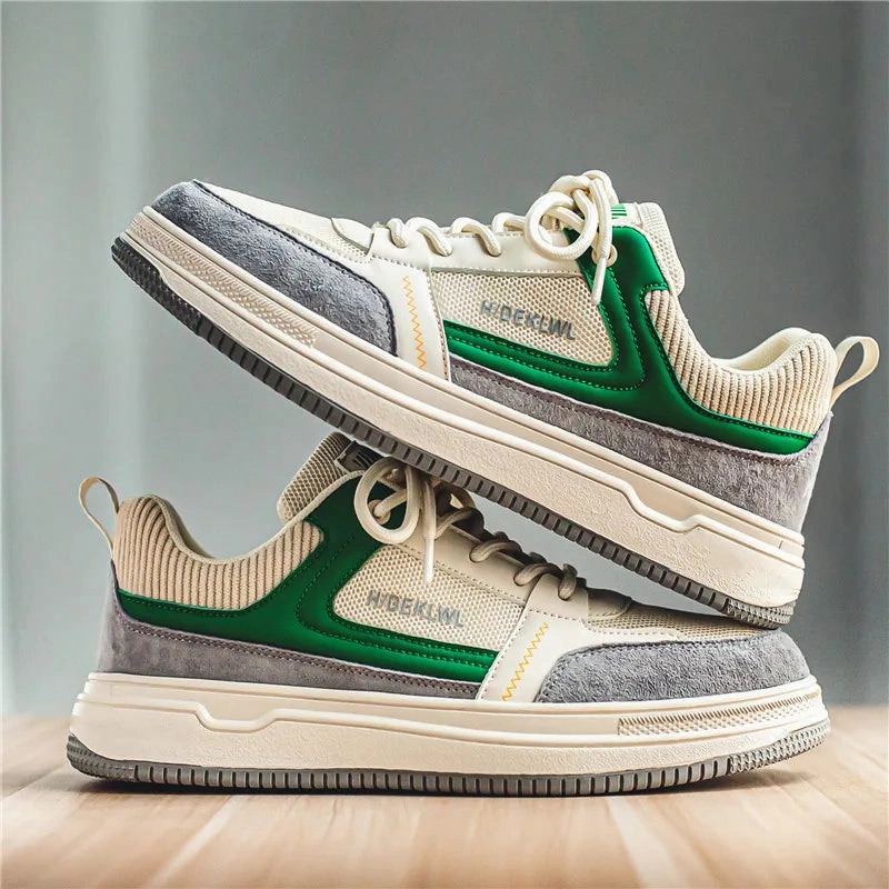 Wiaofellas Fashion Flats Board Shoes for Men Low Top Casual Sneakers Men Zapatillas Hombre New Style Vulcanize Shoes for Man Outdoor Double Wide Casual Shoes