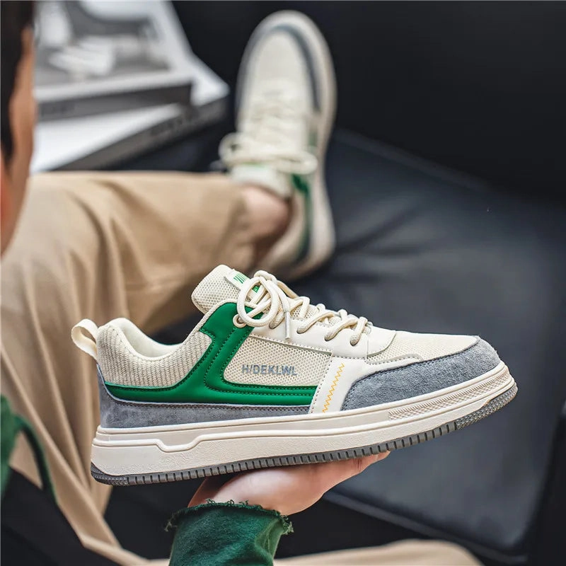 Wiaofellas Fashion Flats Board Shoes for Men Low Top Casual Sneakers Men Zapatillas Hombre New Style Vulcanize Shoes for Man Outdoor Casual Shoes Trending