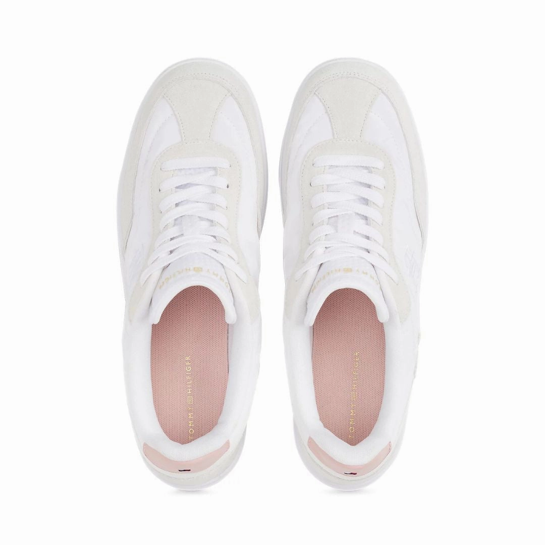 Tommy Hilfiger JHeritage Suede Trainers Women FW0FW08643-WHTPNK Fake Sneakers