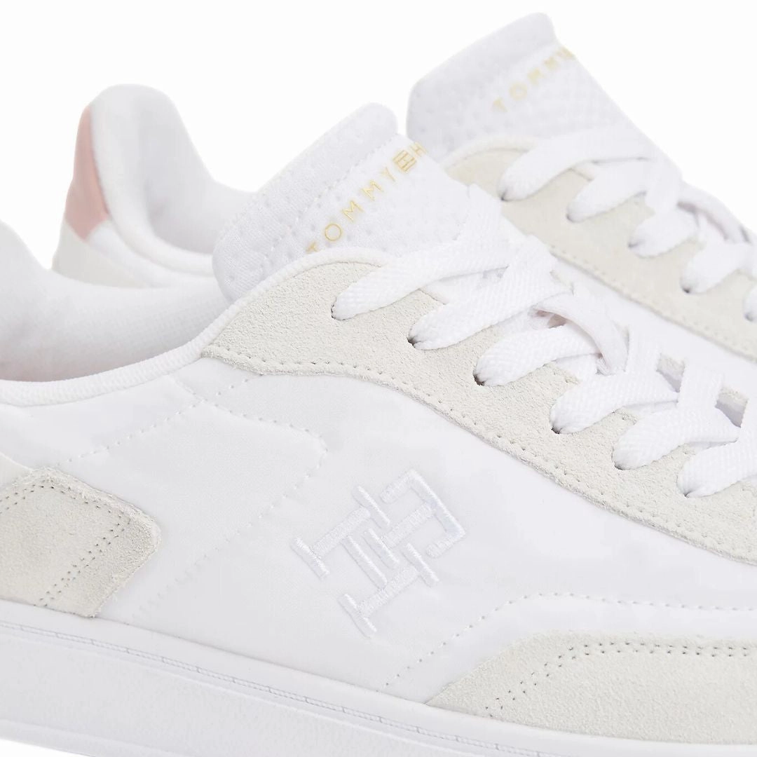 Size 2 Sneakers Tommy Hilfiger JHeritage Suede Trainers Women FW0FW08643-WHTPNK