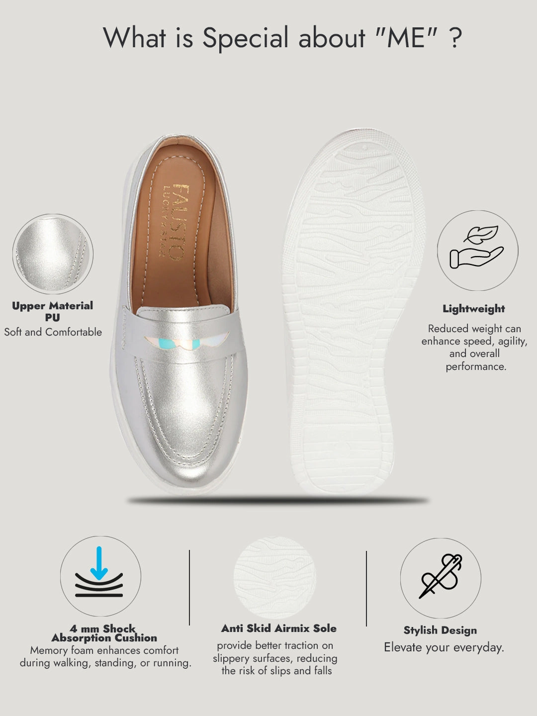 Casual Low Top Skate Shoes Sneakers Women Silver Classic Comfort Height Enhancer Shiny Glitter Back Open Slip On Mule Shoes|Casual Slip On Walking Shoe