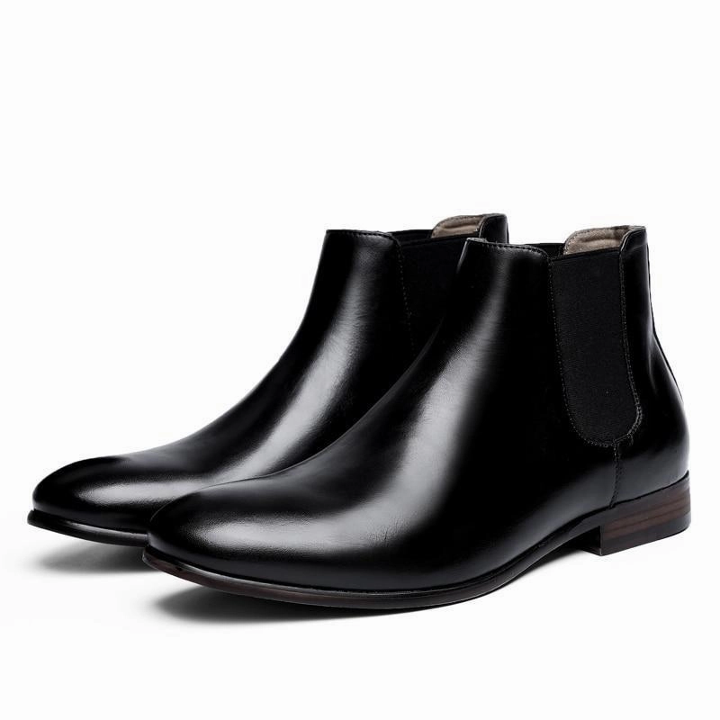 Angelo Ricci Gentleman Stylish Leather Boots Sock Bootie Boots