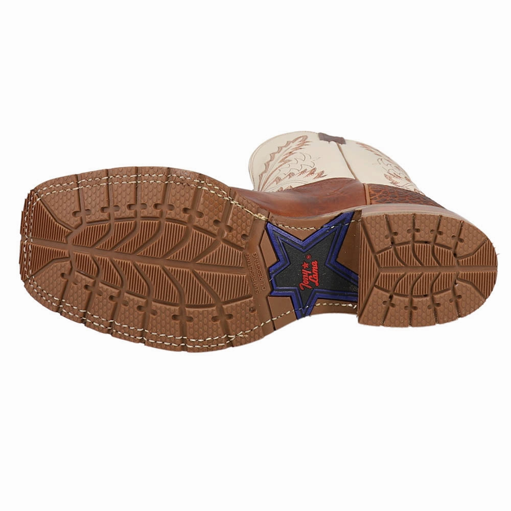 Antonio 13 Inch Embroidered Wide Square Toe Pull On Cowboy Boots Push In Boots 2