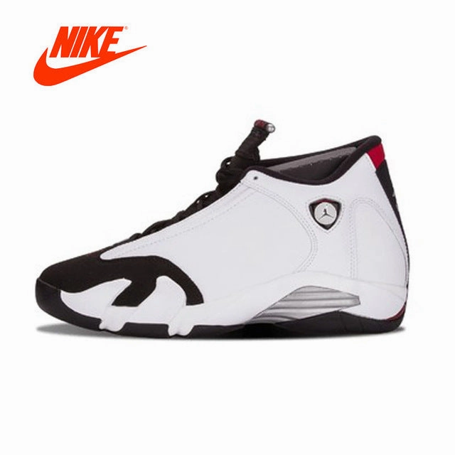 Kendrick Lamar Asics Shoes Original New Arrival Authentic NIKE Air Jordan 14 Retro "Black Toe" - 487471-102 Mens