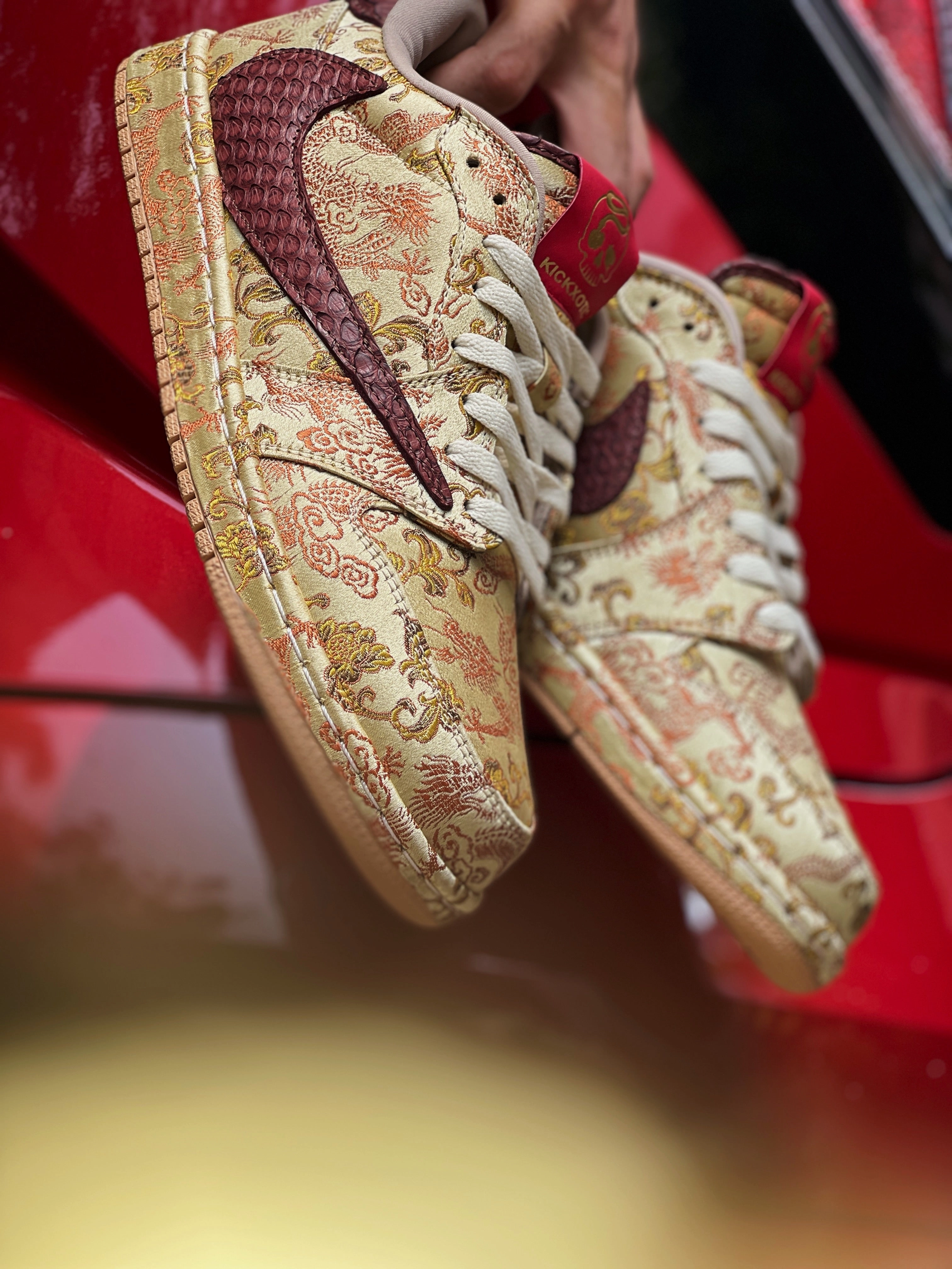 Air Jordan 1 Low Travis Scott "Chinatown" Asics Touch Shoes