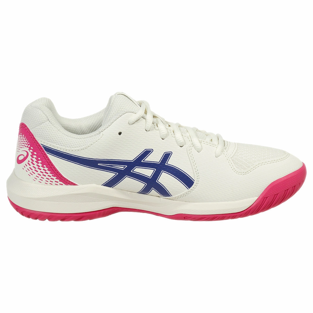 High-top Asics Sky Elite Flytefoam 2 Volleyball Shoes Asics Women's Gel-Dedicate 8 - D Width - Cream/Dark Cobalt