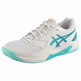 Vintage Asics Basketball Shoes Asics Women's Gel-Dedicate 8 - Pickleball - White/Energy Aqua