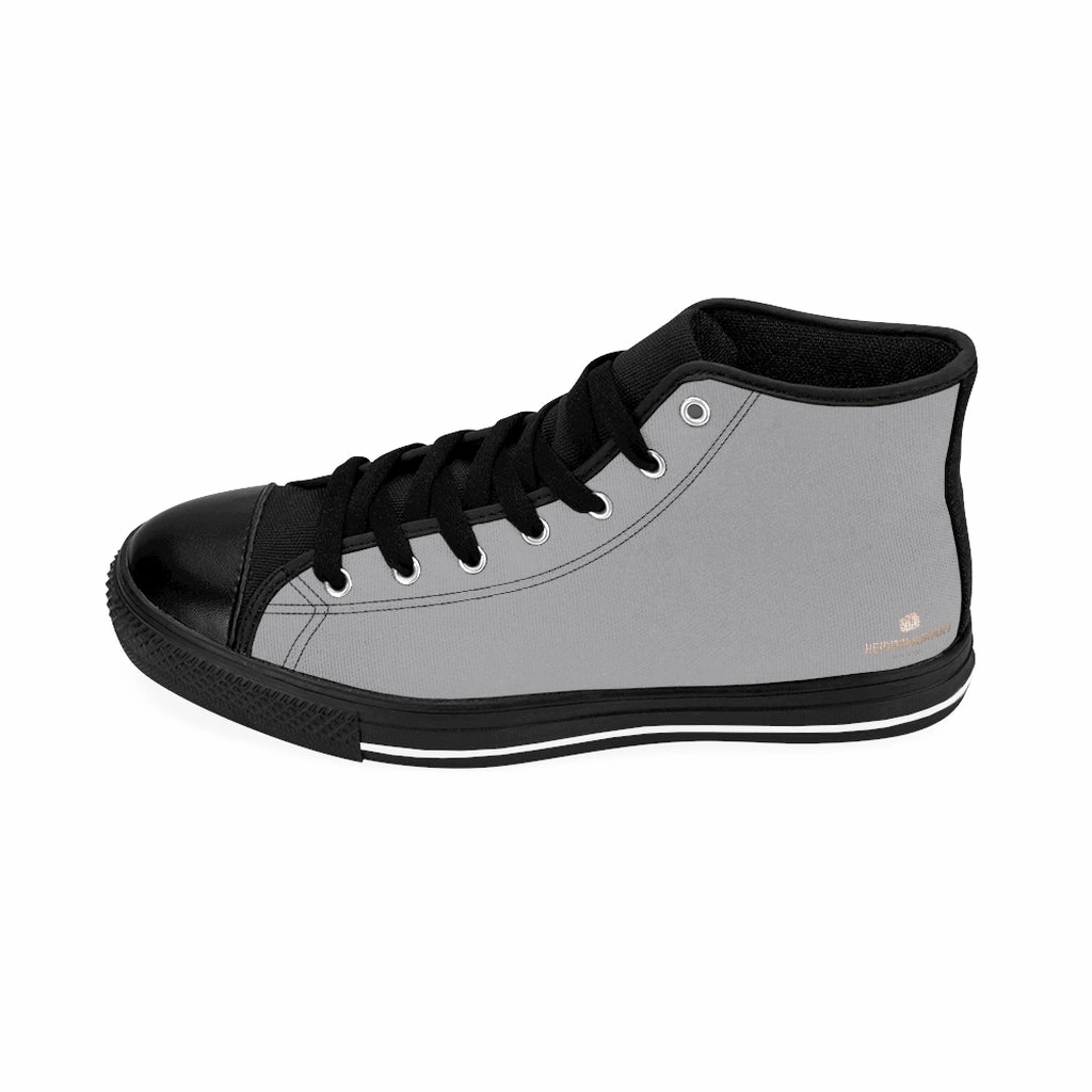 Wholesale Cowboy Boots Concrete Gray Men's High-top Sneakers, Solid Color Minimalist Designer Tennis Running Shoes
