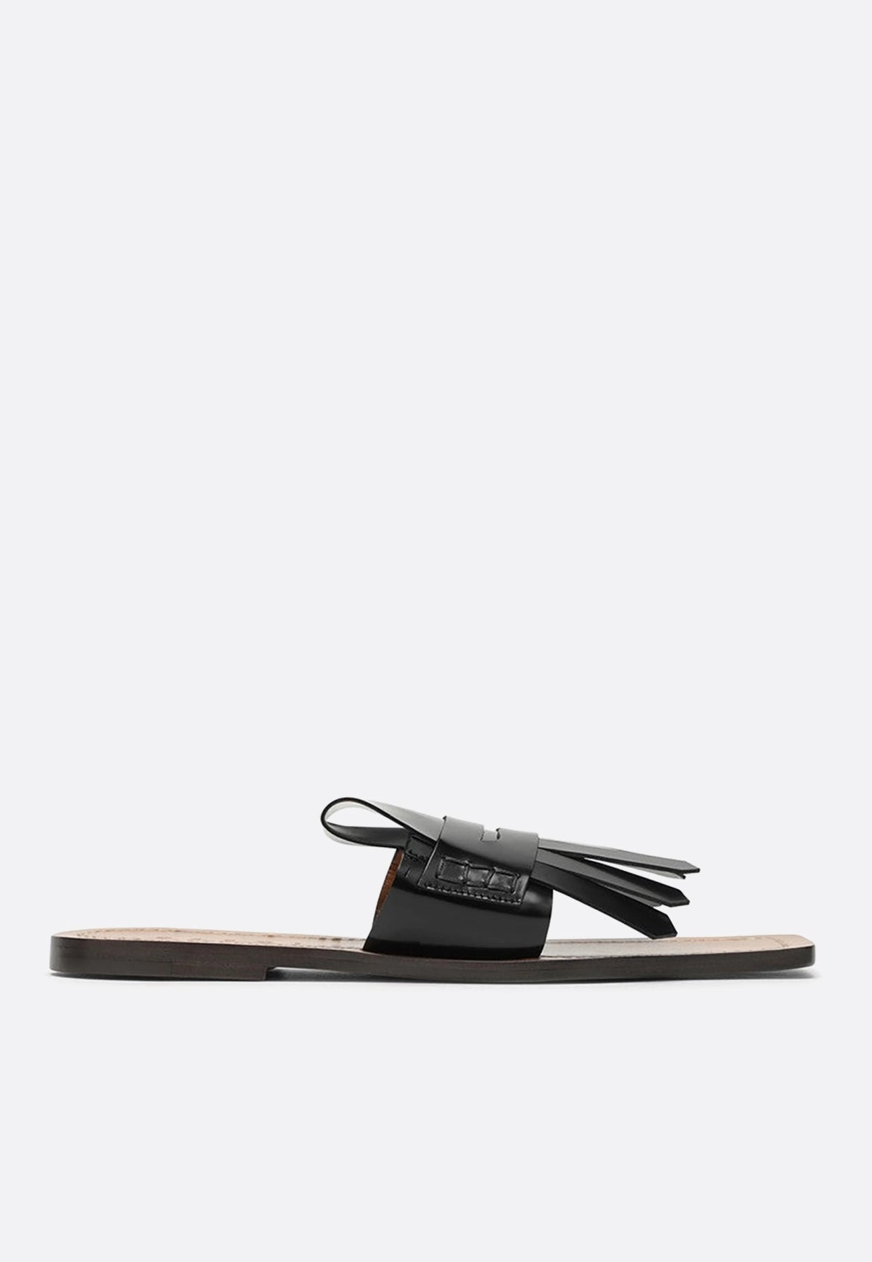Toenail Slides Bambi Square-Toe Leather Sandals